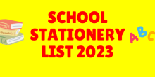 Stationery List 2023